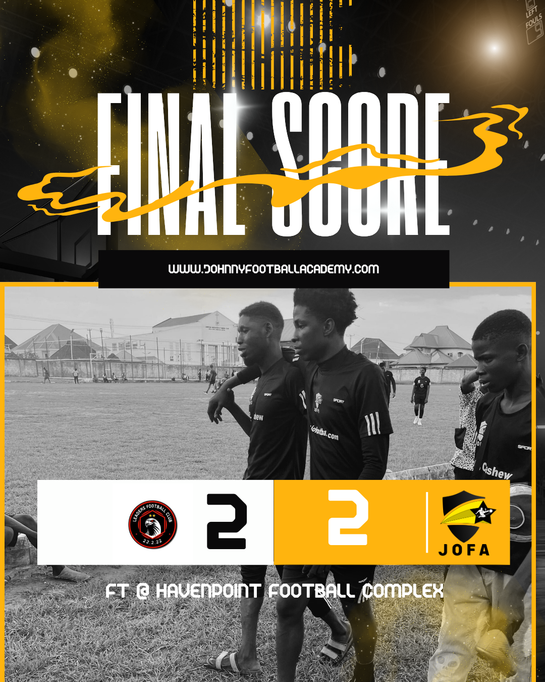 MATCH REPORT: Leaders FC 2 – 2 JOFA Talent